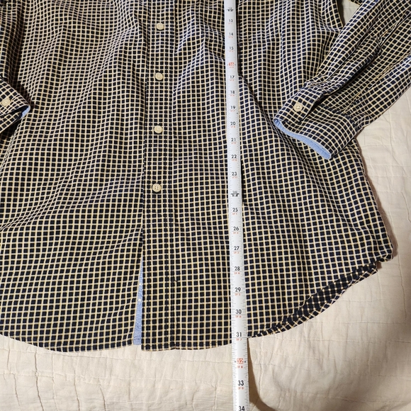 Ralph Lauren Chaps Mens Large Shirt Black Plaid Check Long Sleeve Button-Down - Picture 3 of 11